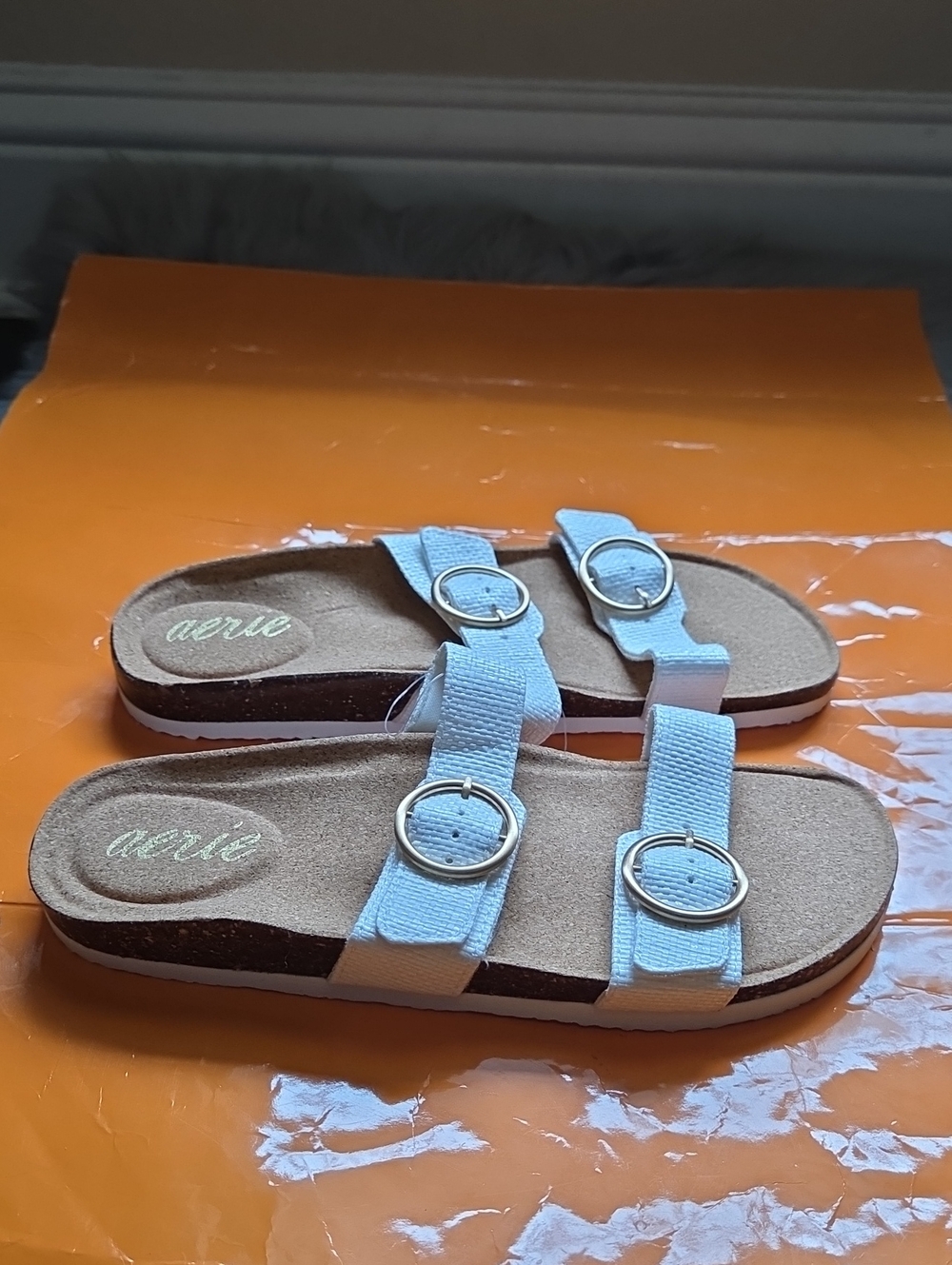Nwot! Aerie Woven Texture Straps  White Sandals - Picture 3 of 4